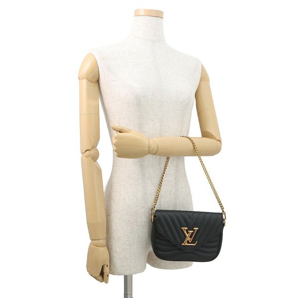 ルイヴィトン ショルダーバッグ カーフレザー ミュルティ・ポシェット M56461 LOUIS VUITTON 2way ポーチ付き ブラック 黒