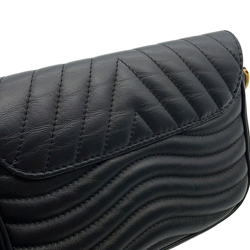 ルイヴィトン ショルダーバッグ カーフレザー ミュルティ・ポシェット M56461 LOUIS VUITTON 2way ポーチ付き ブラック 黒