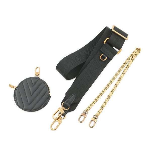 ルイヴィトン ショルダーバッグ カーフレザー ミュルティ・ポシェット M56461 LOUIS VUITTON 2way ポーチ付き ブラック 黒