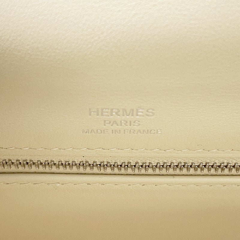 エルメス ハンドバッグ ケリー28 外縫い ナタ/ジョーヌシトロン/シルバー金具 トワルアッシュ/スイフト U刻印 2wayショルダー