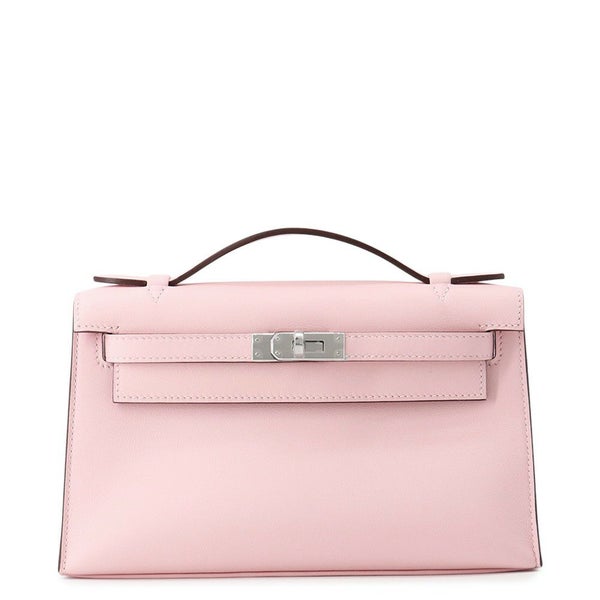 エルメス ハンドバッグ ポシェットケリー ローズサクラ/シルバー金具 スイフト K刻印