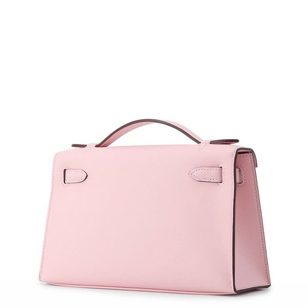 エルメス ハンドバッグ ポシェットケリー ローズサクラ/シルバー金具 スイフト K刻印