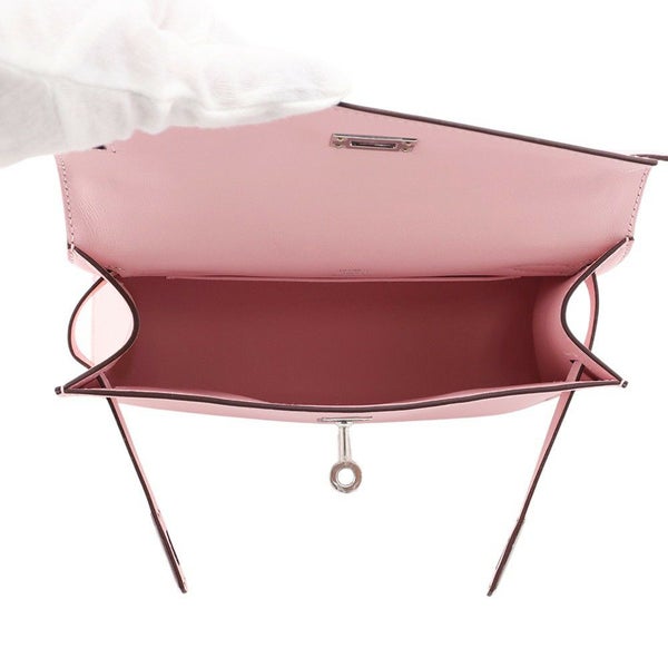 エルメス ハンドバッグ ポシェットケリー ローズサクラ/シルバー金具 スイフト K刻印