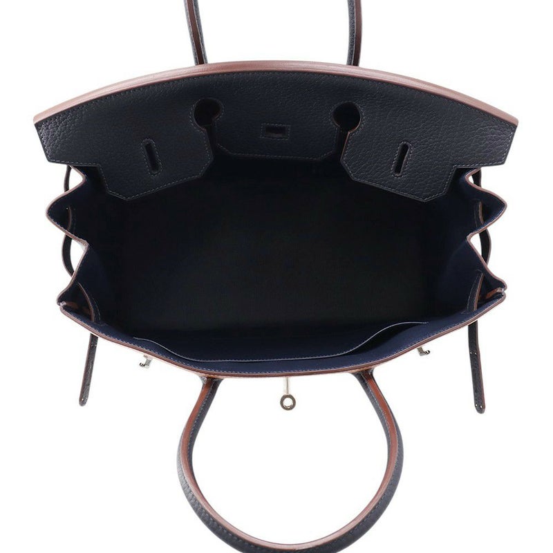 エルメス バーキン35 クラブ ブルーインディゴ/ルージュカザック/フォーブ/シルバー金具 フィヨルド/ヴォーバレニア/オットマン □Q刻印 HERMES Birkin