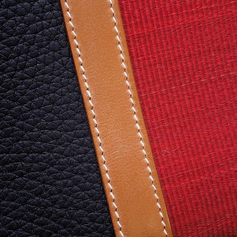 エルメス バーキン35 クラブ ブルーインディゴ/ルージュカザック/フォーブ/シルバー金具 フィヨルド/ヴォーバレニア/オットマン □Q刻印 HERMES Birkin