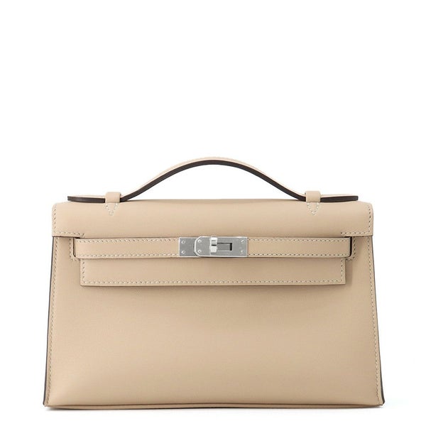 エルメス ハンドバッグ ポシェットケリー トレンチ/シルバー金具 スイフト K刻印