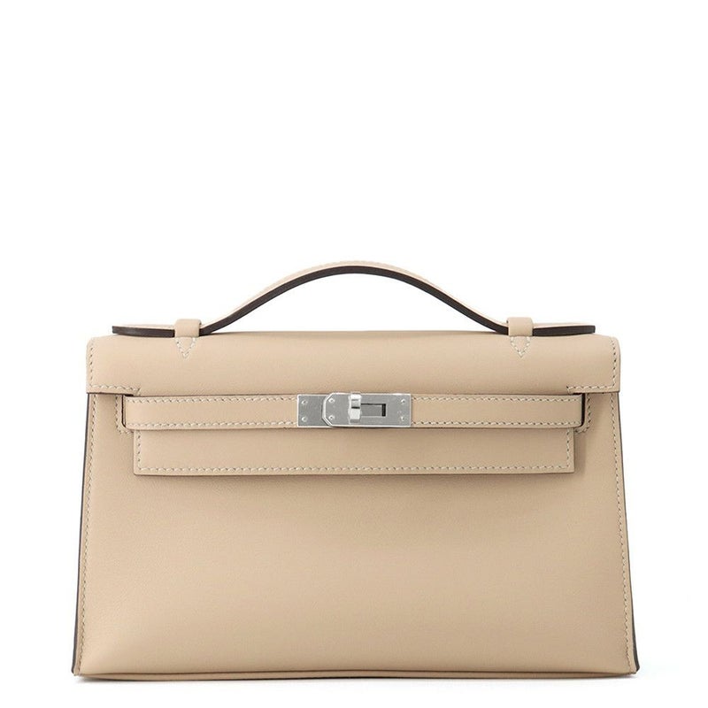 エルメス ハンドバッグ ポシェットケリー トレンチ/シルバー金具 スイフト K刻印