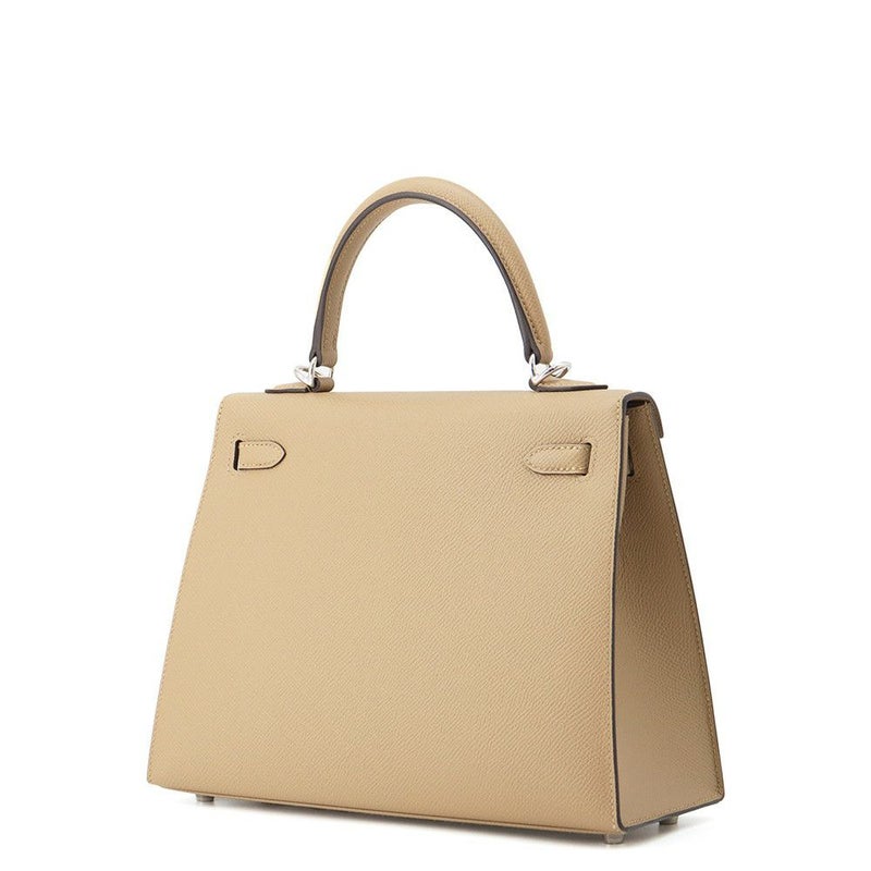 エルメス ハンドバッグ ケリー25 外縫い プシエール/シルバー金具 エプソン K刻印 2wayショルダー