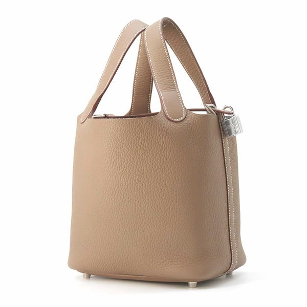 エルメス ハンドバッグ ピコタンロックPM エトゥープ/シルバー金具 トリヨクレマンス W刻印