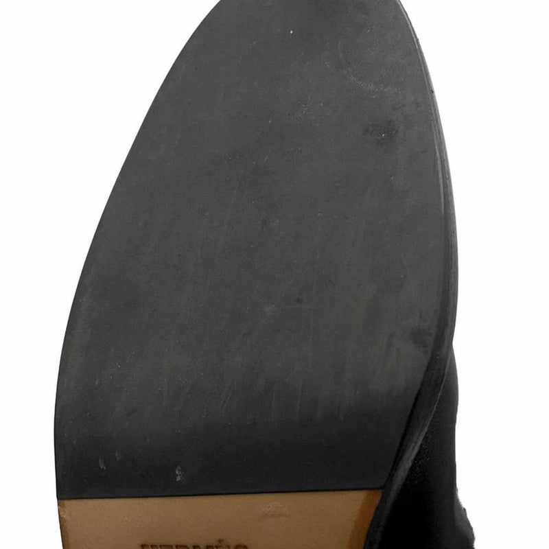 エルメス ブーツ ジャンピング ボックスカーフ レディースサイズ37 HERMES ショートブーツ 黒