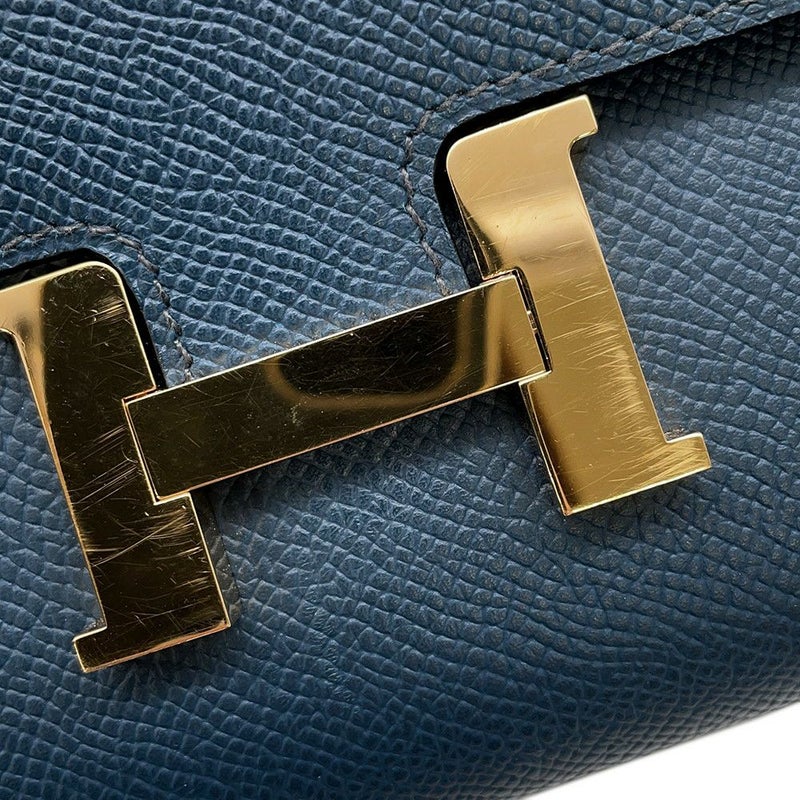 エルメス 長財布 コンスタンス トゥーゴー サングル・コルダージュ ディープブルー/ゴールド金具 エプソン W刻印