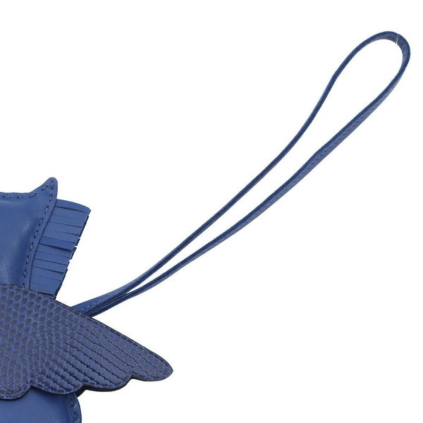 エルメス バッグチャーム ロデオ ペガサス タッチ ブルーフランス ラムスキン/リザード U刻印