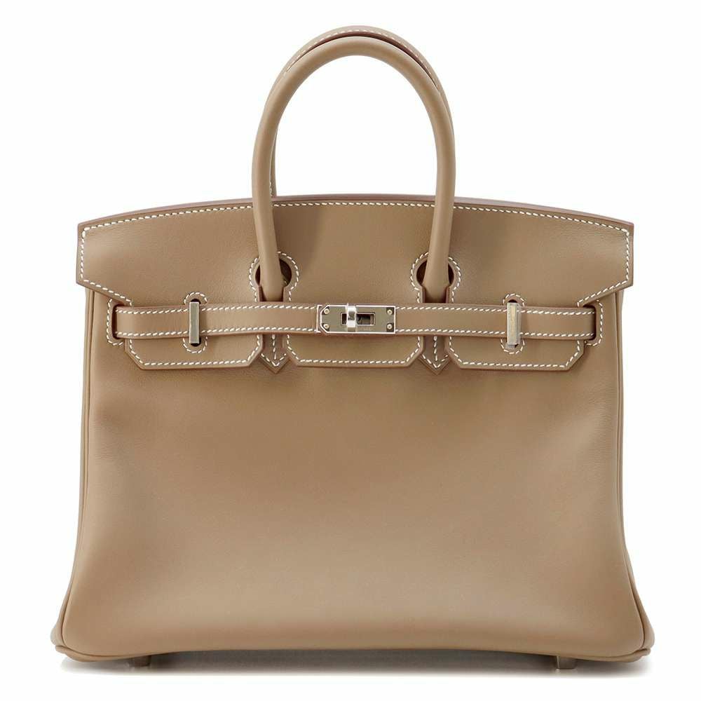 エルメス バーキン25 エトゥープ/シルバー金具 スイフト W刻印 HERMES