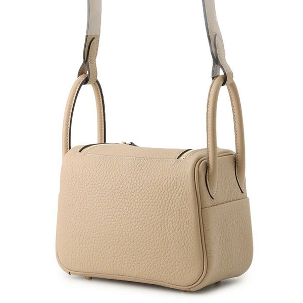 エルメス リンディ ミニ ヴェルソ トレンチ/エトゥープ/ゴールド金具 トリヨンクレマンス K刻印 2wayショルダー