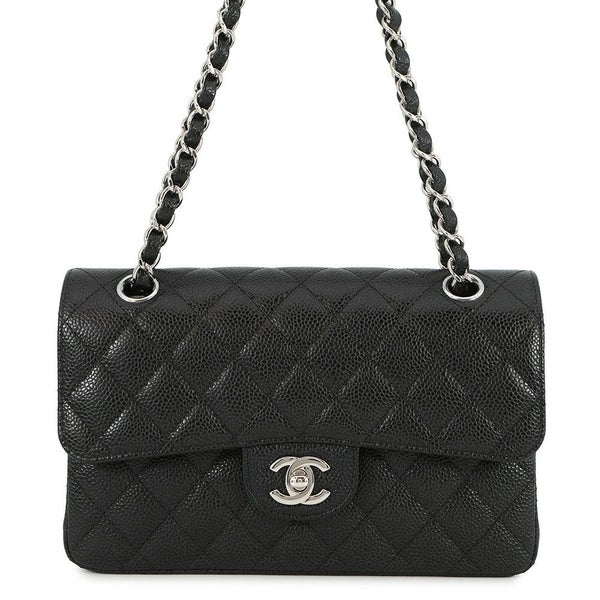 シャネル チェーンショルダーバッグ マトラッセ23 ココマーク ダブルチェーン キャビアスキン A01113 CHANEL 黒
