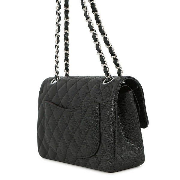 シャネル チェーンショルダーバッグ マトラッセ23 ココマーク ダブルチェーン キャビアスキン A01113 CHANEL 黒