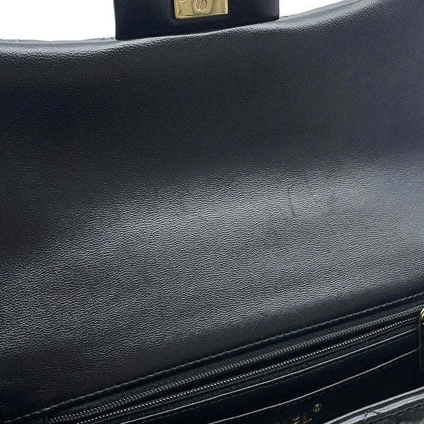 シャネル チェーンショルダーバッグ マトラッセ ココマーク トップハンドル ミニ ラムスキン AS2431 CHANEL 黒