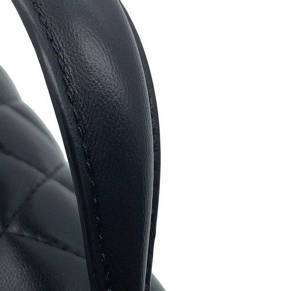 シャネル チェーンショルダーバッグ マトラッセ ココマーク トップハンドル ミニ ラムスキン AS2431 CHANEL 黒