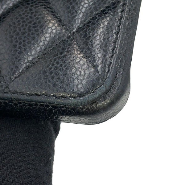 シャネル iPhoneケース マトラッセ ココマーク カードケース付き キャビアスキン AP3553 iPhone14pro対応 黒