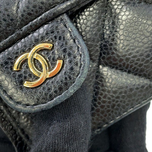 シャネル iPhoneケース マトラッセ ココマーク カードケース付き キャビアスキン AP3553 iPhone14pro対応 黒