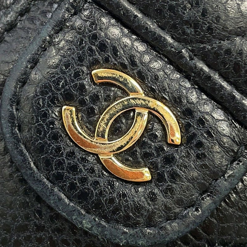 シャネル iPhoneケース マトラッセ ココマーク カードケース付き キャビアスキン AP3553 iPhone14pro対応 黒