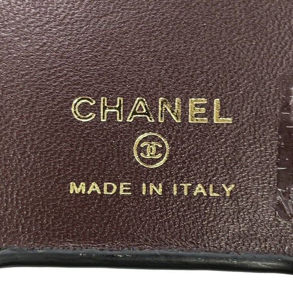 シャネル iPhoneケース マトラッセ ココマーク カードケース付き キャビアスキン AP3553 iPhone14pro対応 黒